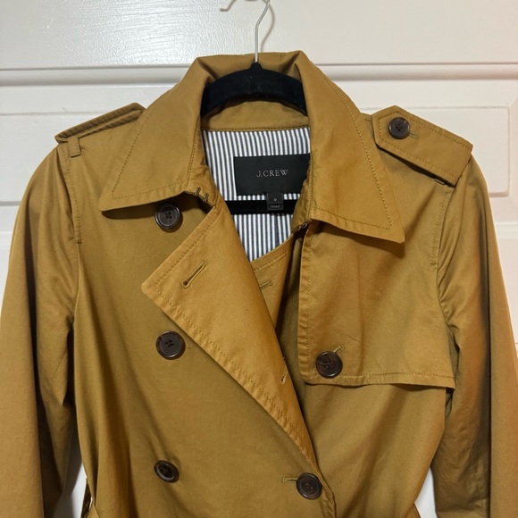 J. Crew City Trench Coat Camel Brown Preppy Women’s Size 0 - Picture 7 of 12